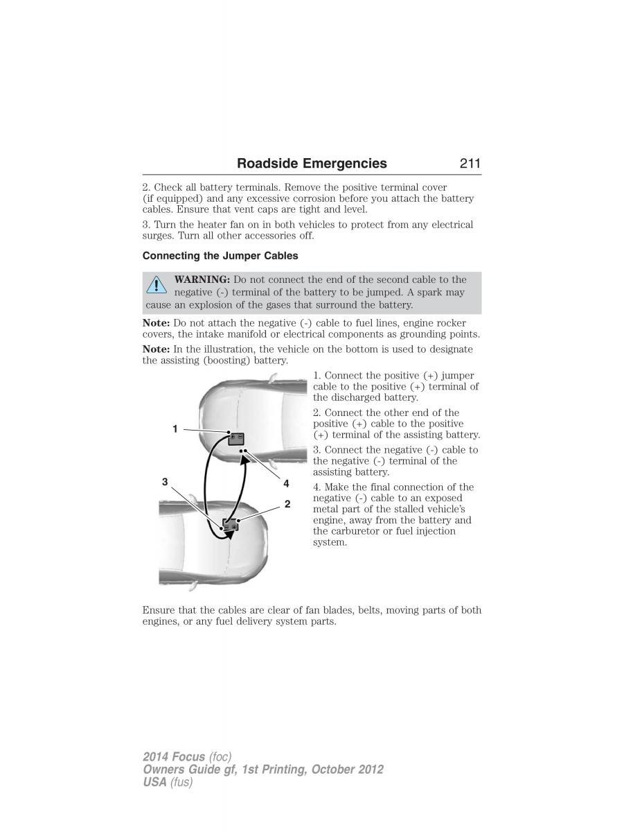 Ford Focus III 3 owners manual / page 212