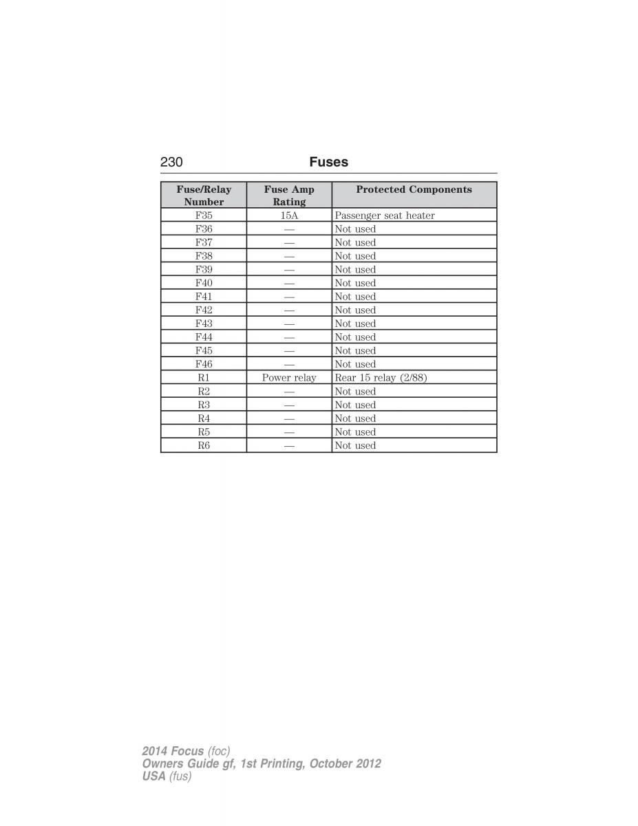 Ford Focus III 3 owners manual / page 231