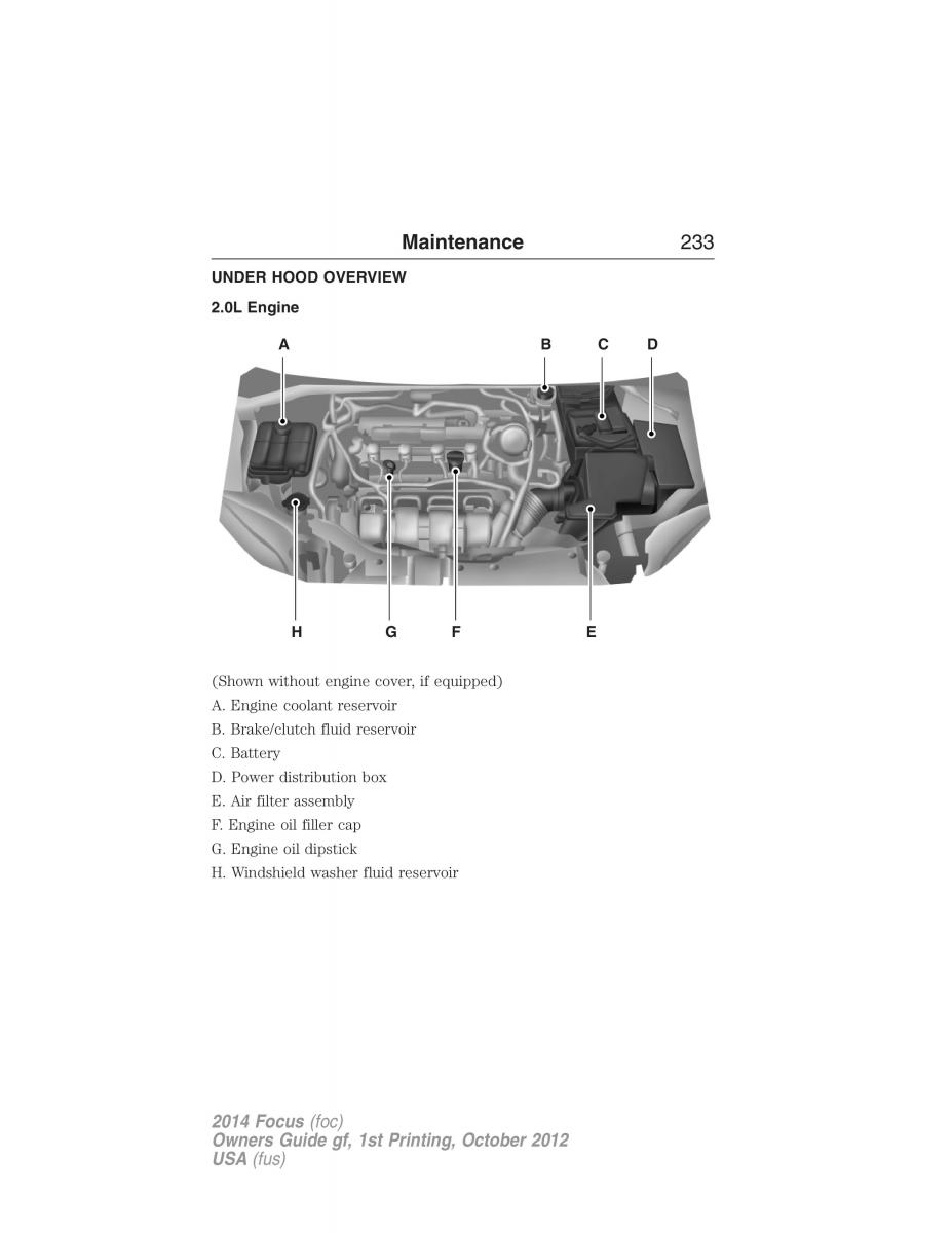 Ford Focus III 3 owners manual / page 234