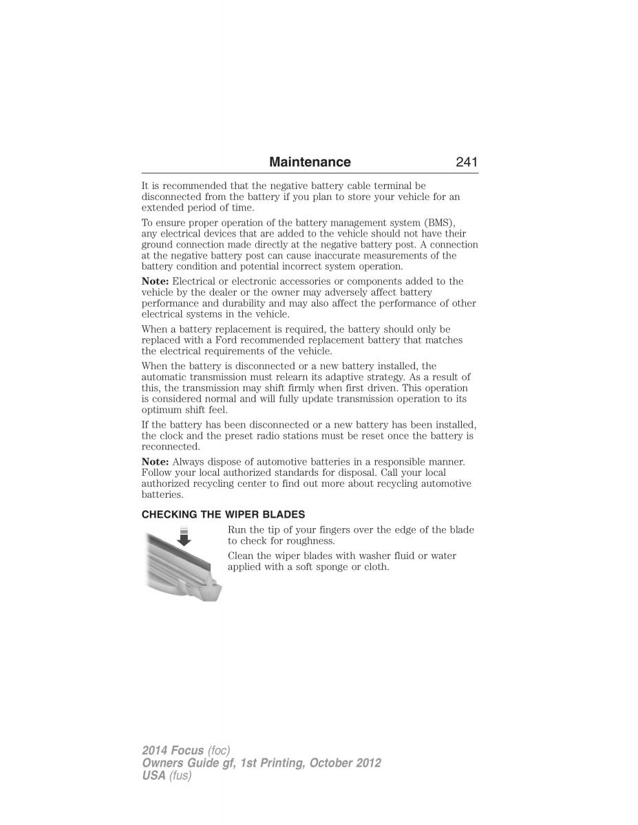 Ford Focus III 3 owners manual / page 242