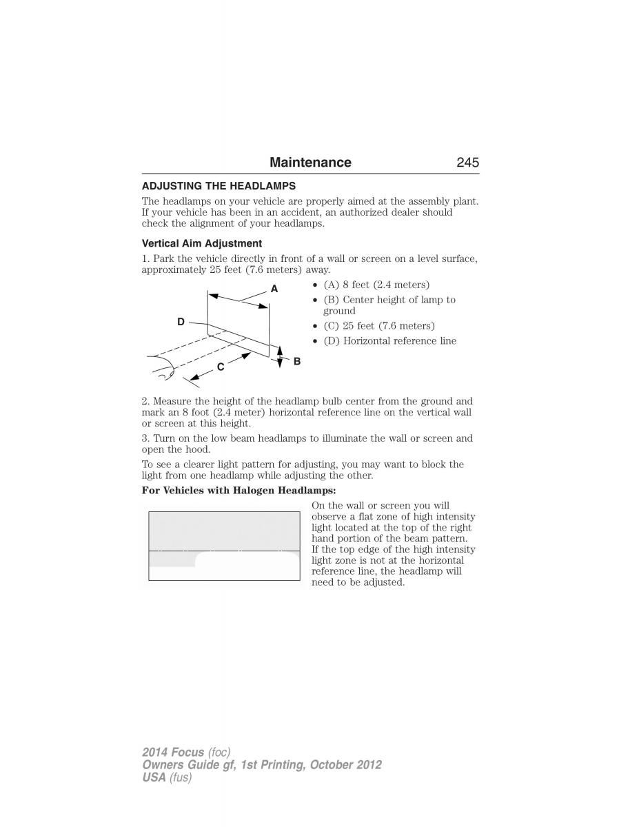 Ford Focus III 3 owners manual / page 246