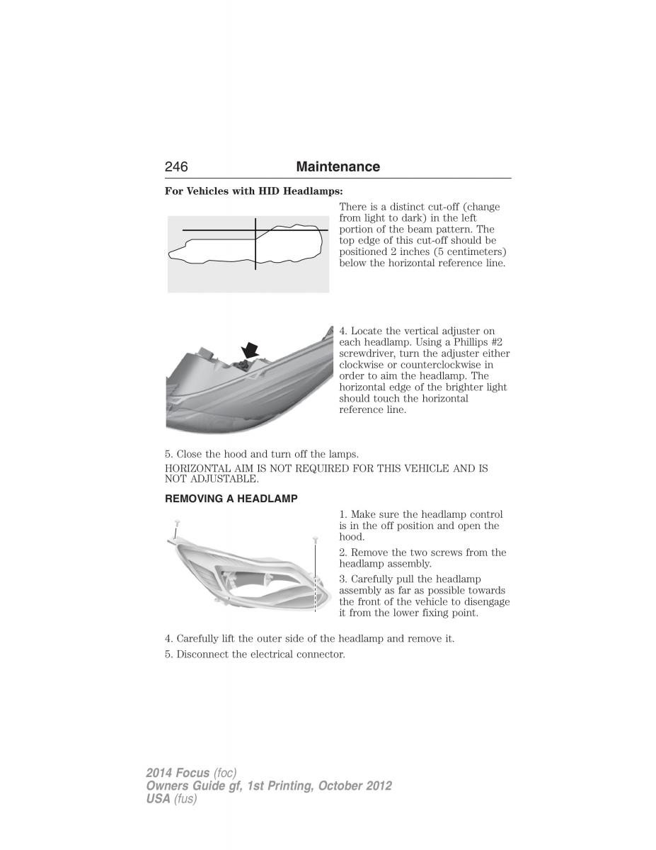 Ford Focus III 3 owners manual / page 247