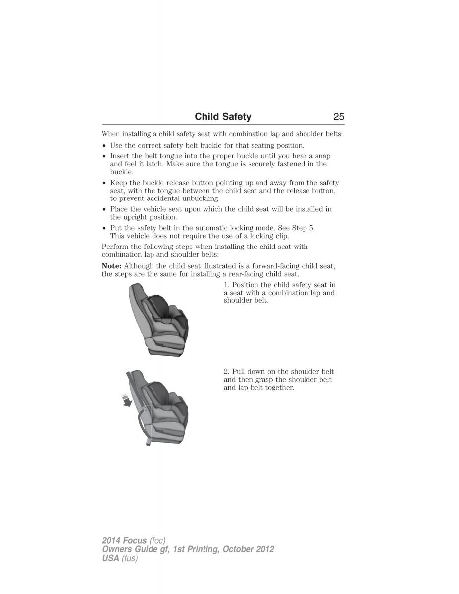 Ford Focus III 3 owners manual / page 26