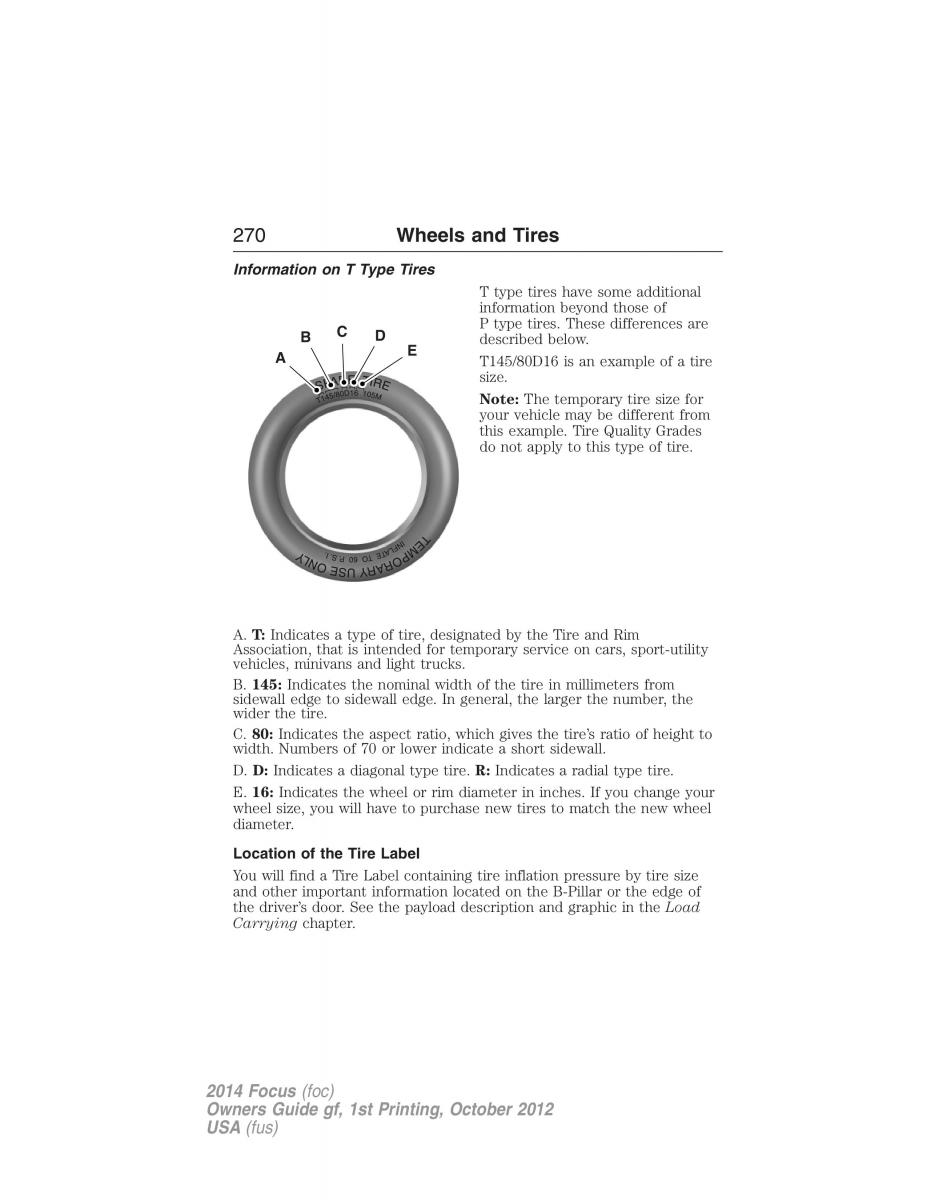 Ford Focus III 3 owners manual / page 271