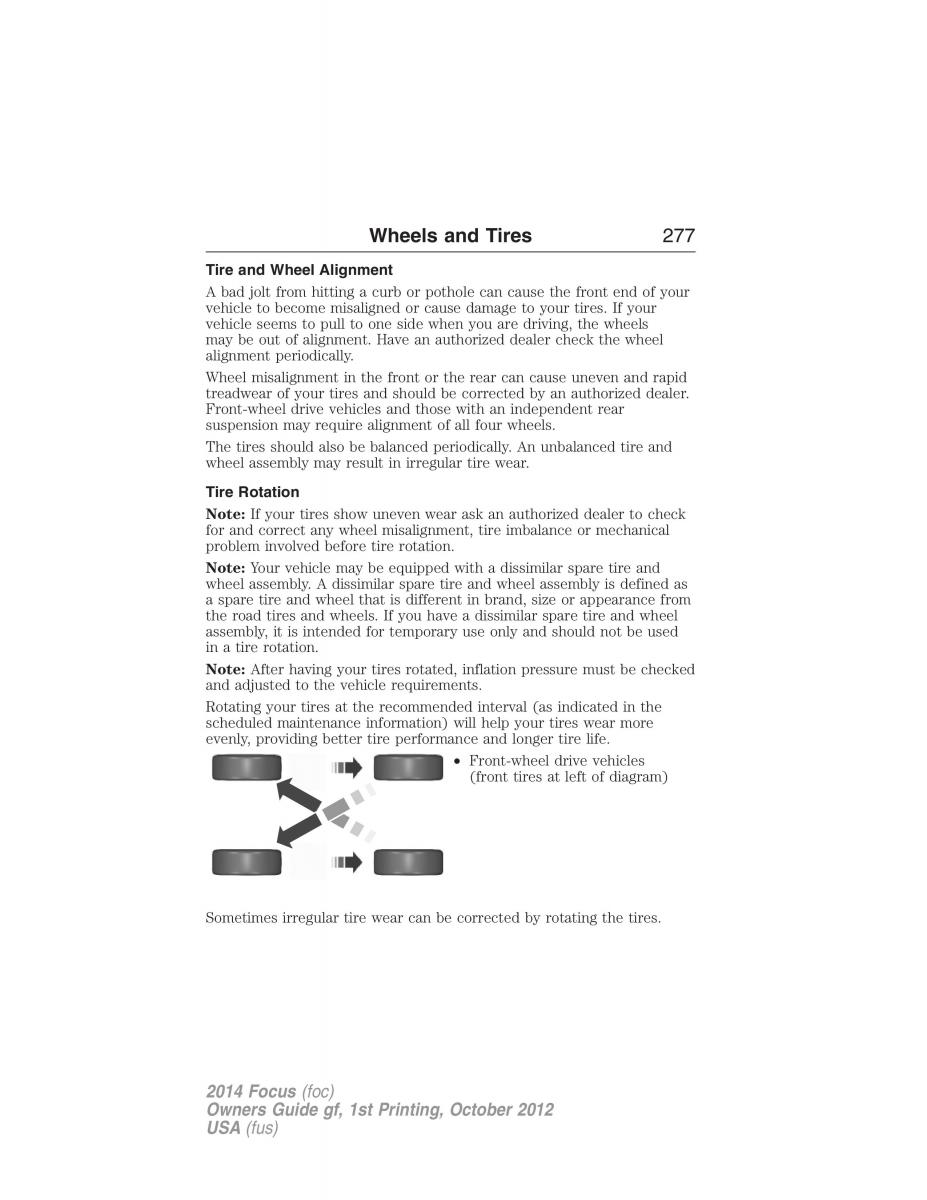 Ford Focus III 3 owners manual / page 278