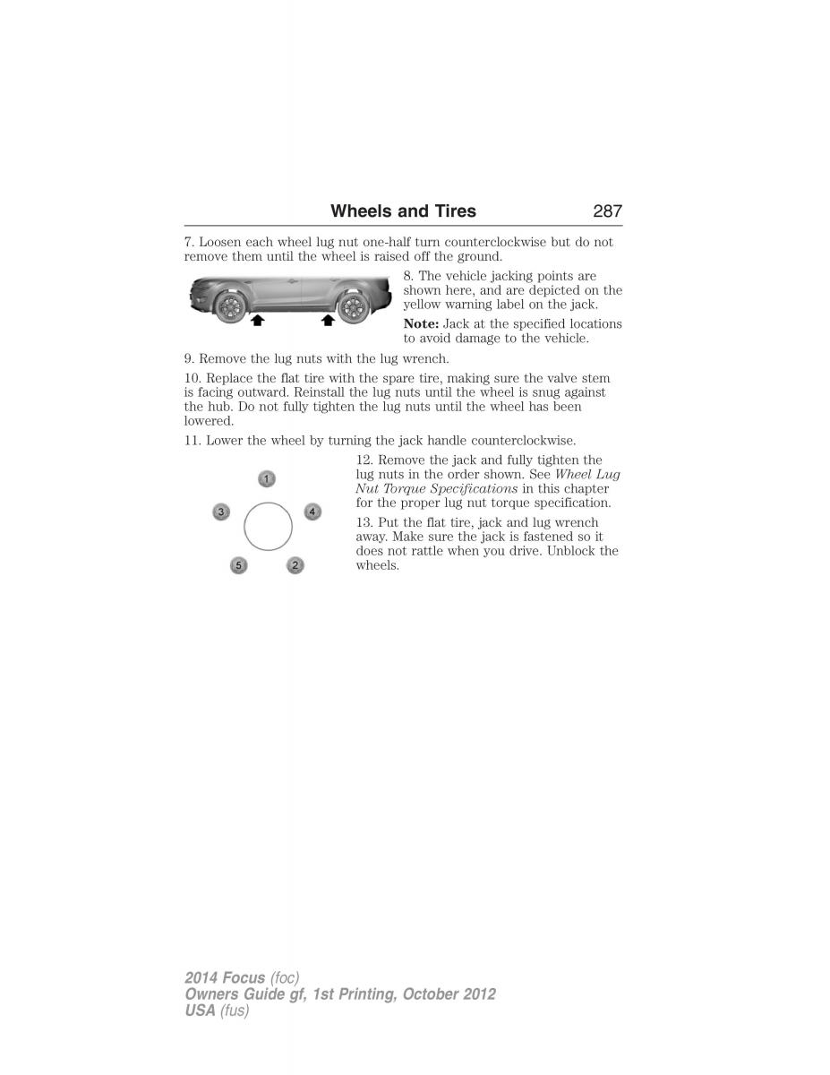 Ford Focus III 3 owners manual / page 288