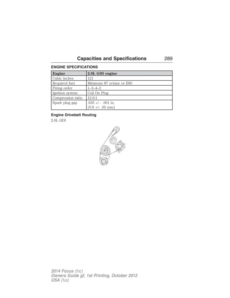 Ford Focus III 3 owners manual / page 290