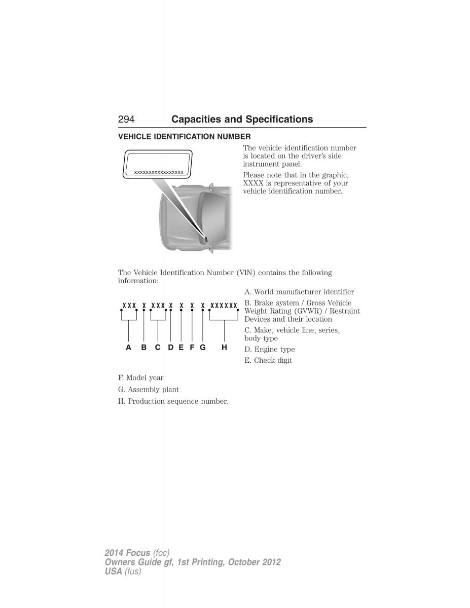 Ford Focus III 3 owners manual / page 295