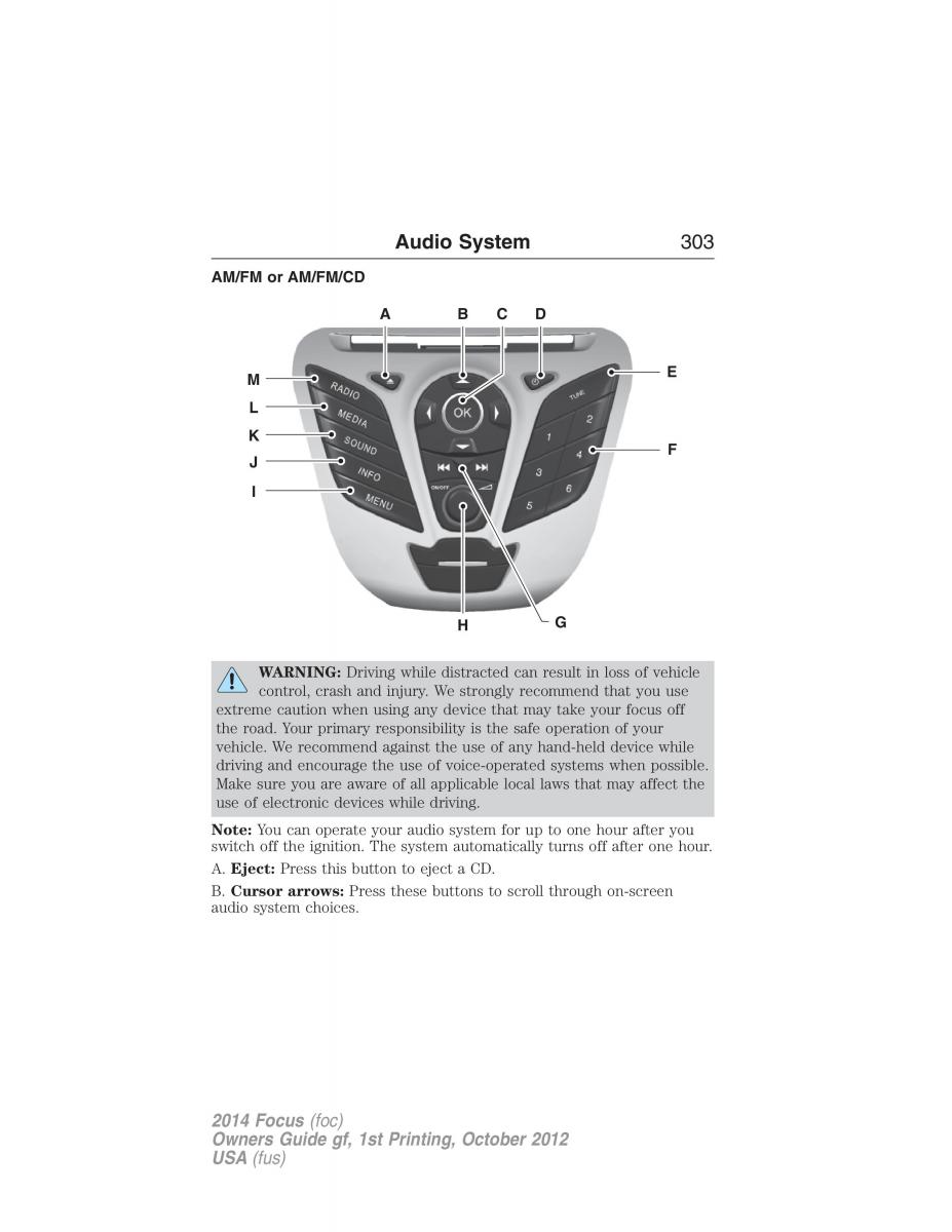 Ford Focus III 3 owners manual / page 304