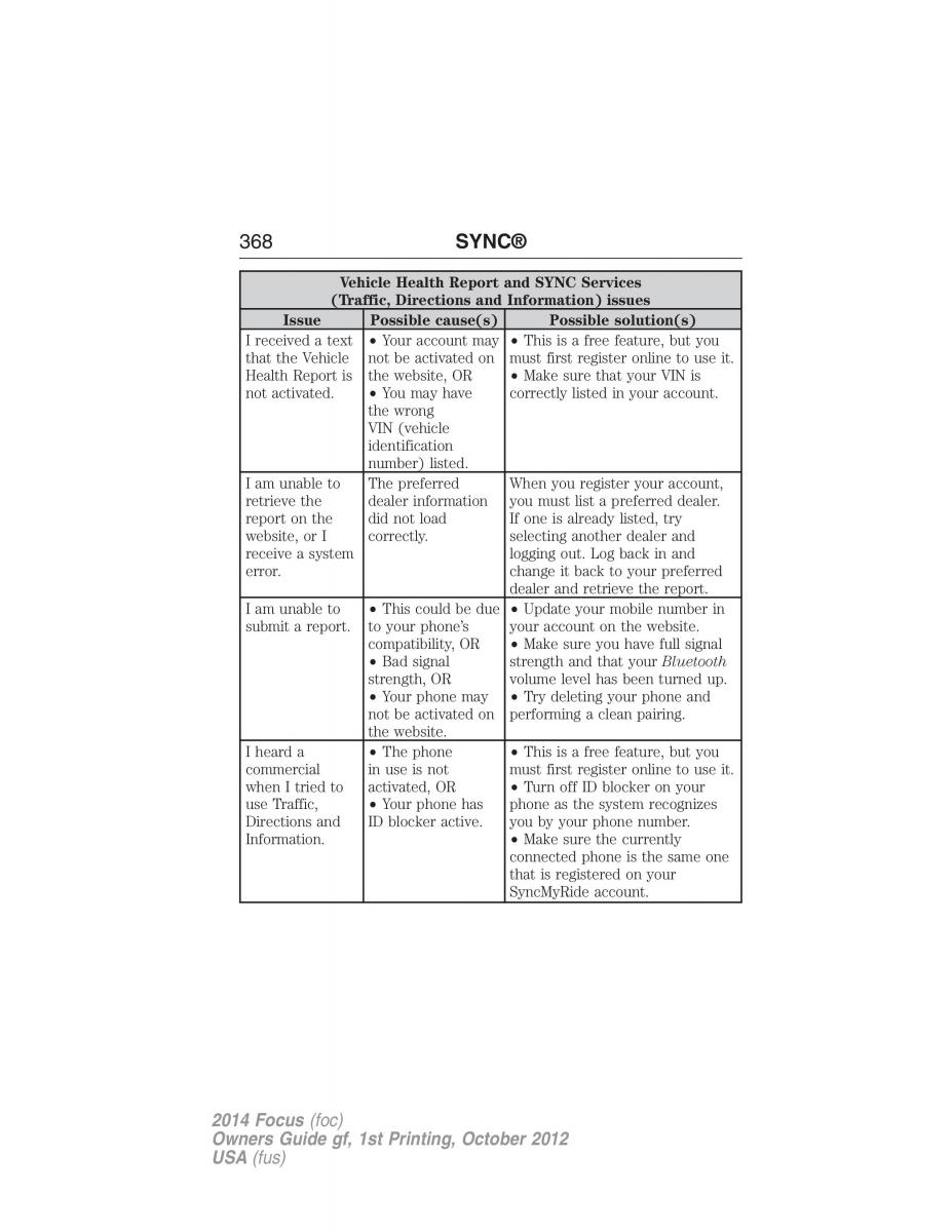 Ford Focus III 3 owners manual / page 369