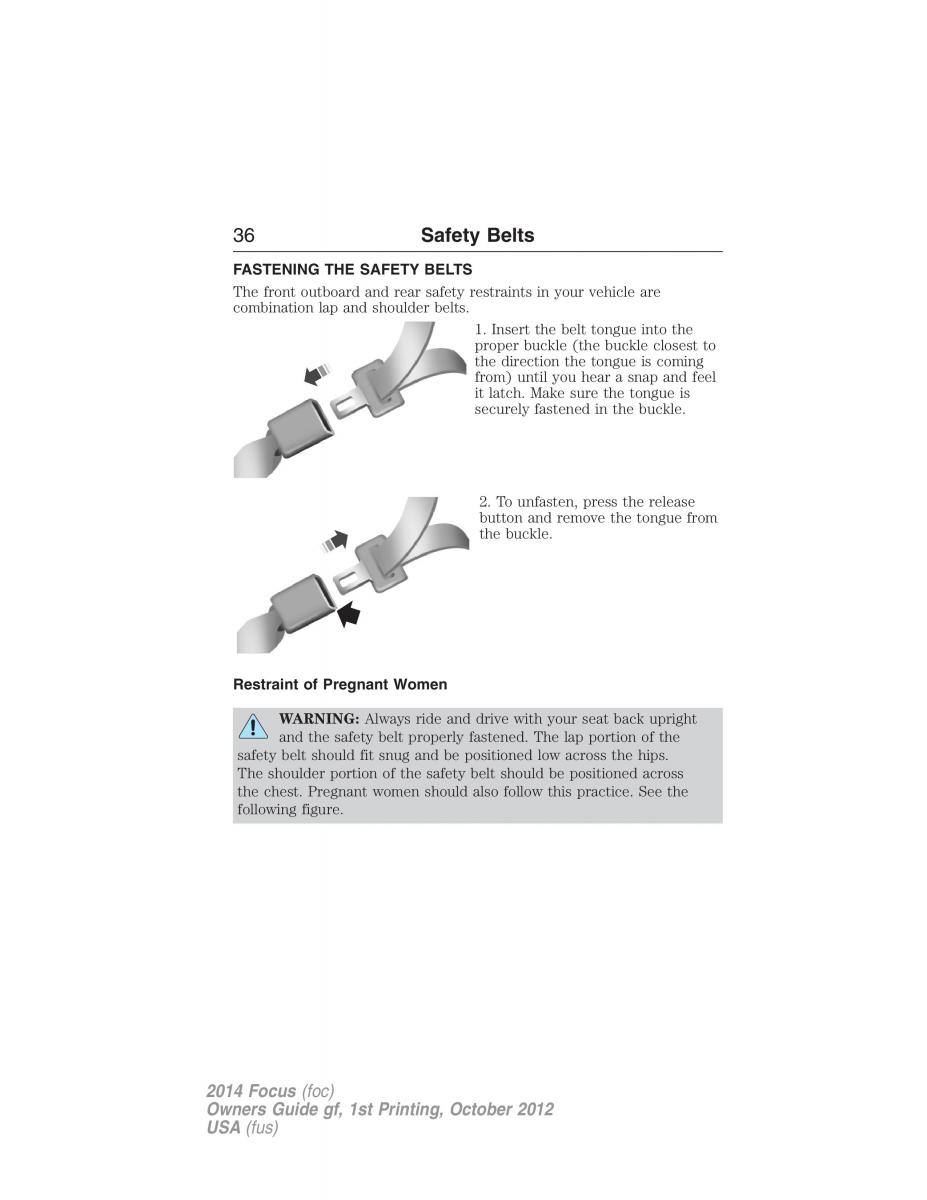 Ford Focus III 3 owners manual / page 37