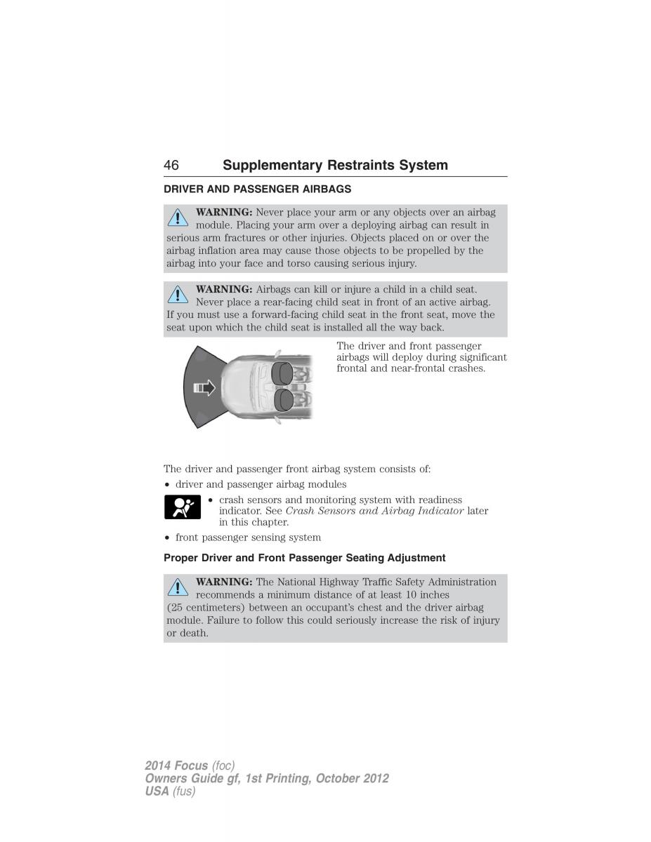 Ford Focus III 3 owners manual / page 47