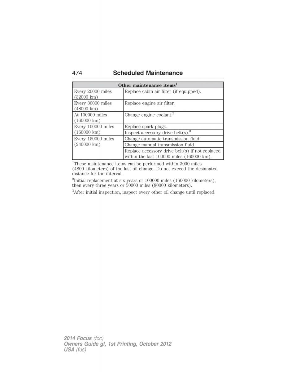 Ford Focus III 3 owners manual / page 475