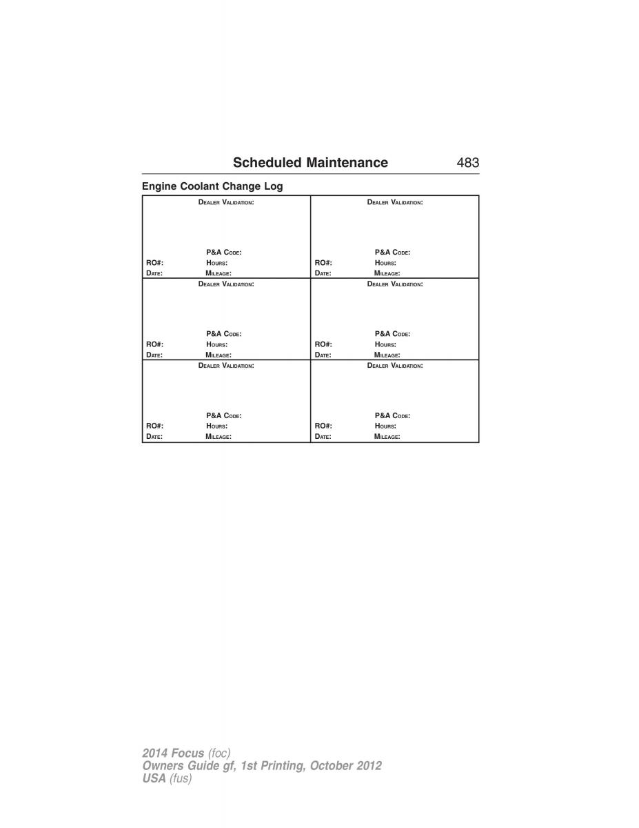 Ford Focus III 3 owners manual / page 484