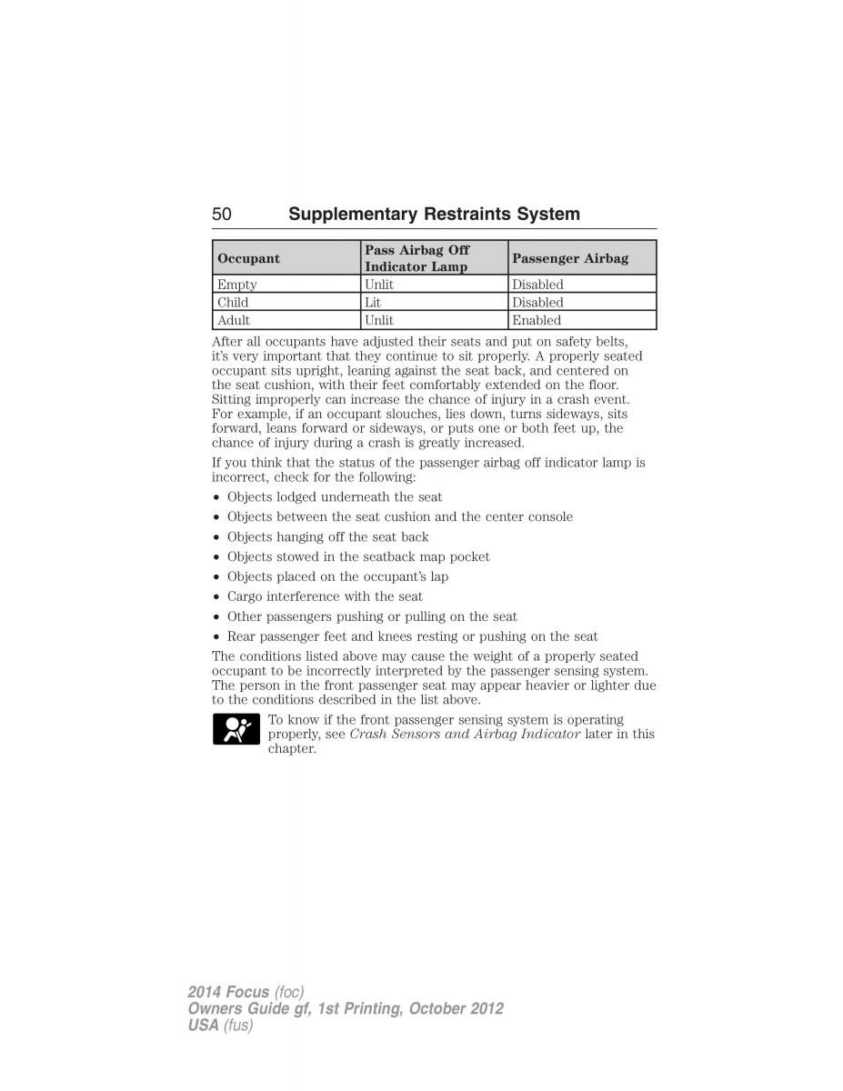 Ford Focus III 3 owners manual / page 51