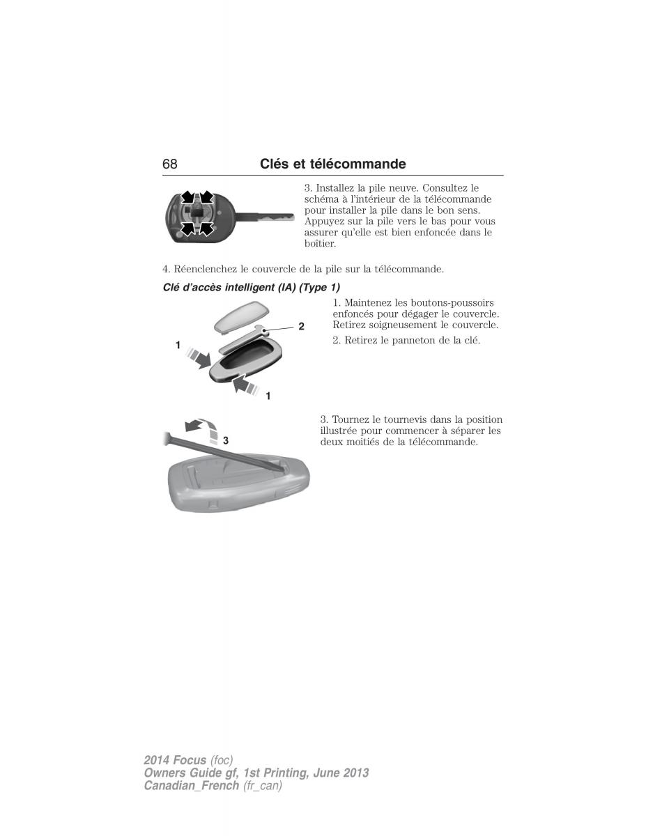 Ford Focus III 3 manuel du proprietaire / page 69