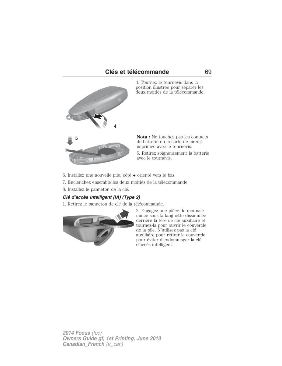 Ford Focus III 3 manuel du proprietaire / page 70