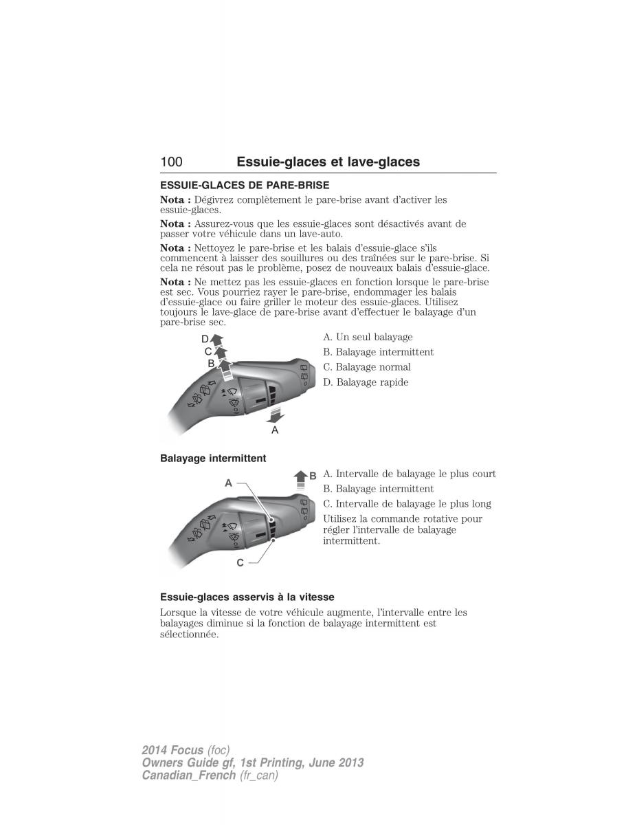 Ford Focus III 3 manuel du proprietaire / page 101