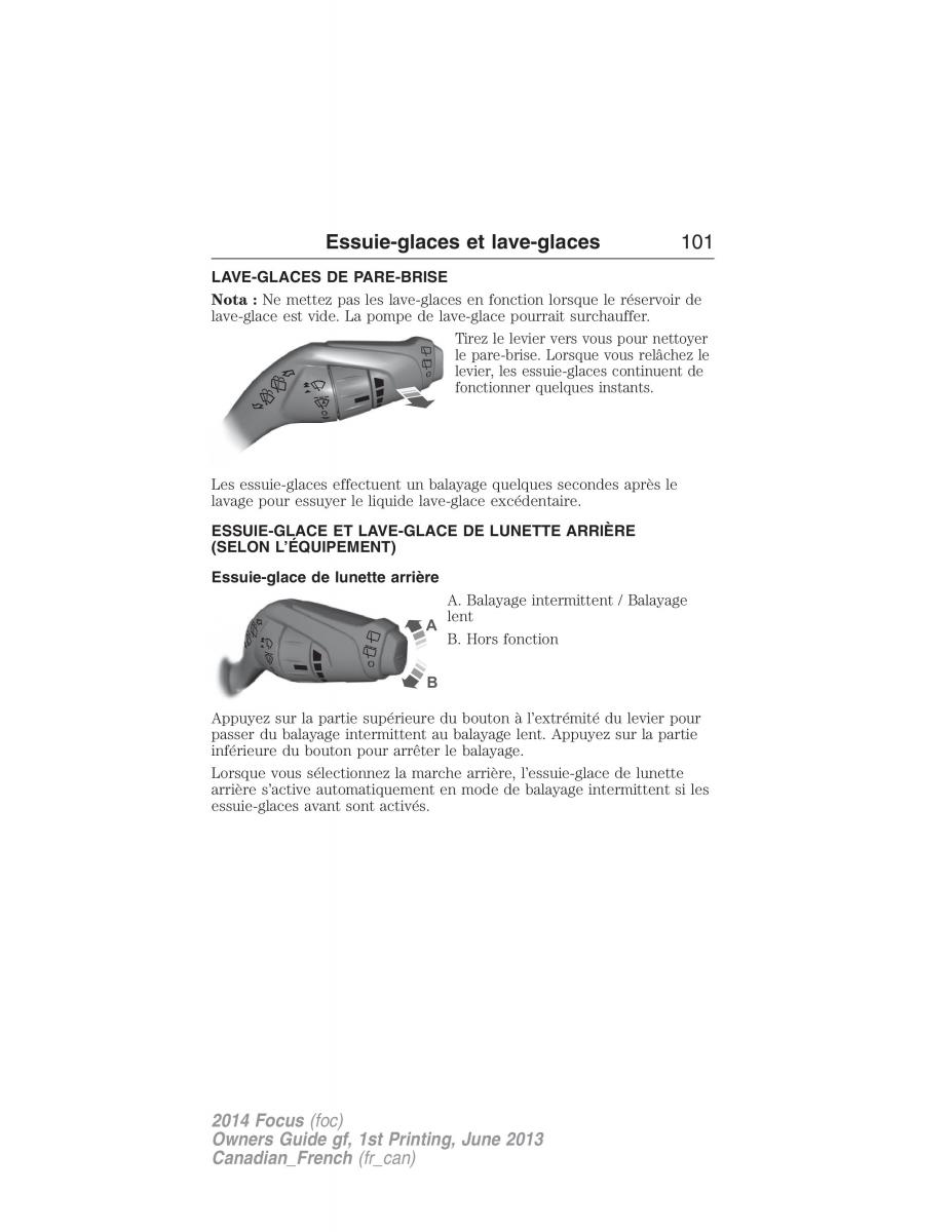 Ford Focus III 3 manuel du proprietaire / page 102