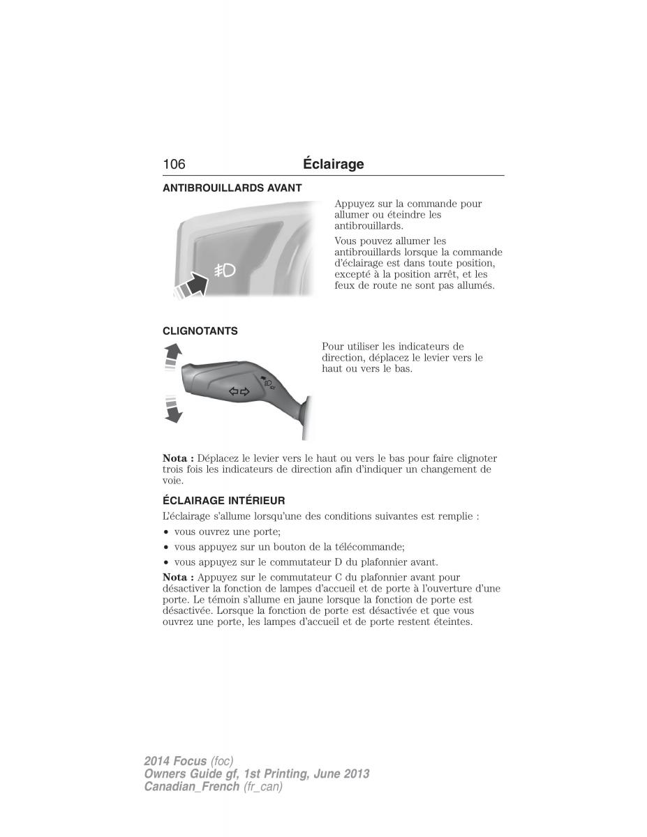 Ford Focus III 3 manuel du proprietaire / page 107