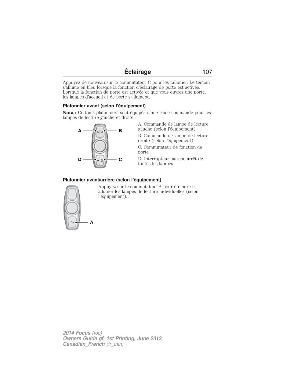 Ford Focus III 3 manuel du proprietaire / page 108