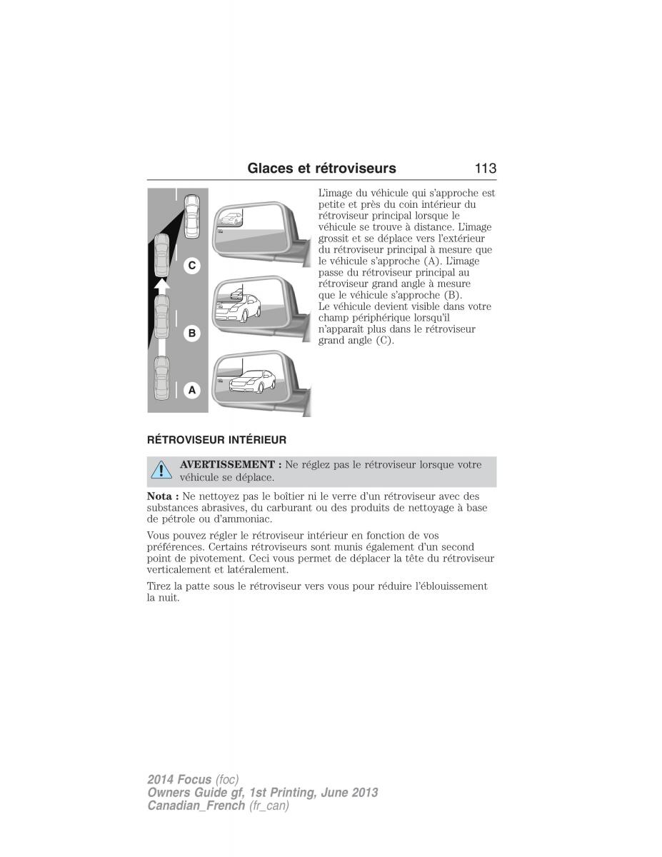 Ford Focus III 3 manuel du proprietaire / page 114