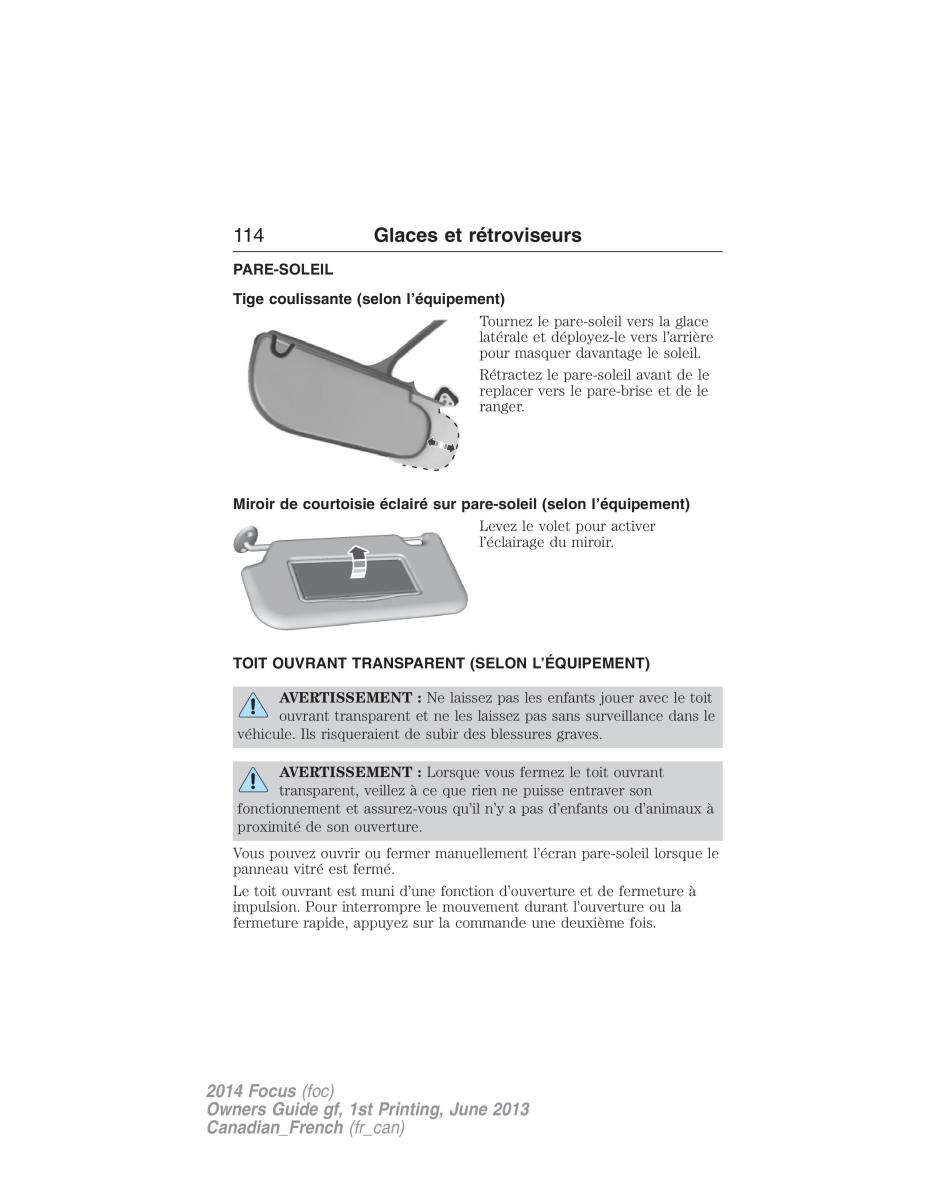 Ford Focus III 3 manuel du proprietaire / page 115