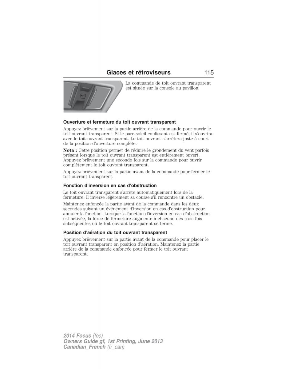 Ford Focus III 3 manuel du proprietaire / page 116