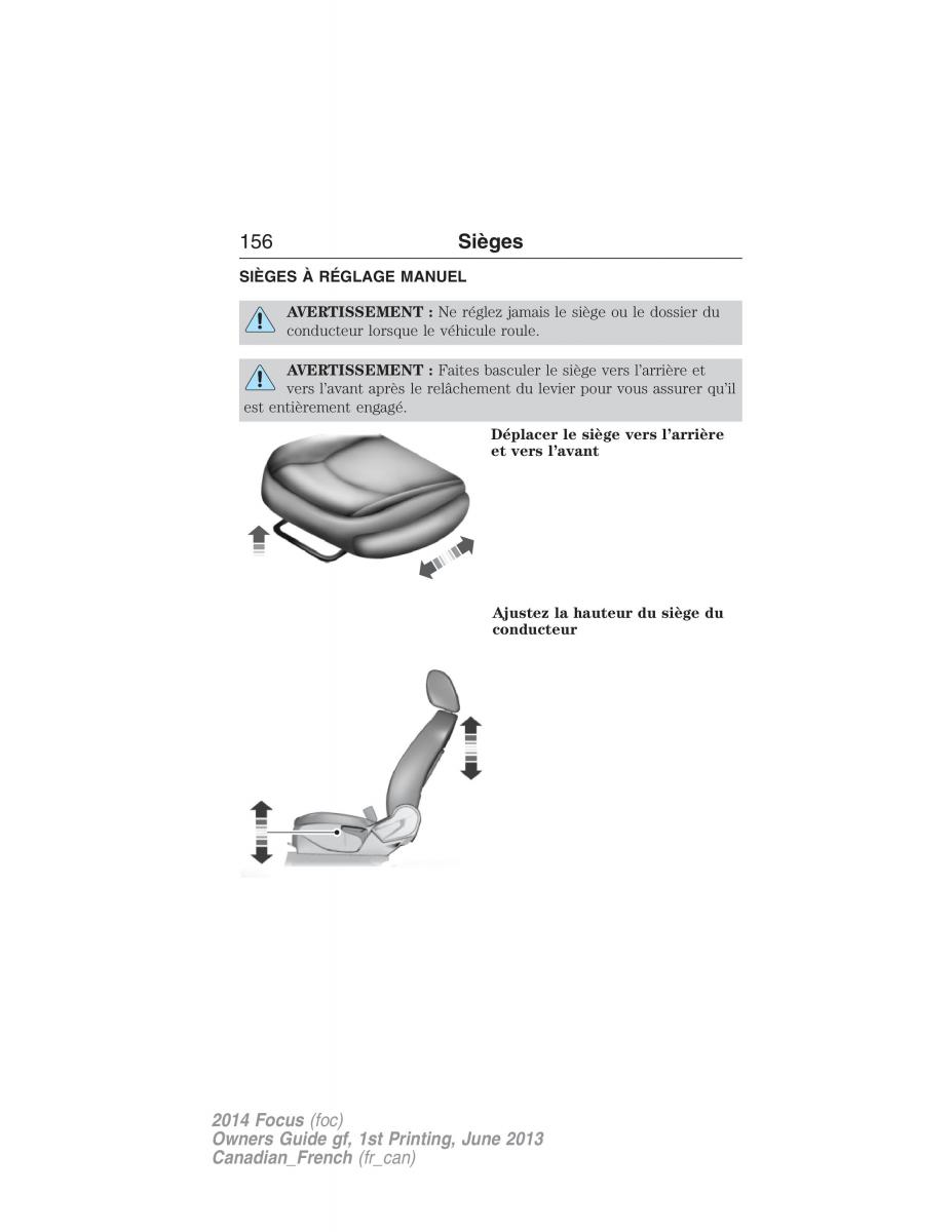 Ford Focus III 3 manuel du proprietaire / page 157