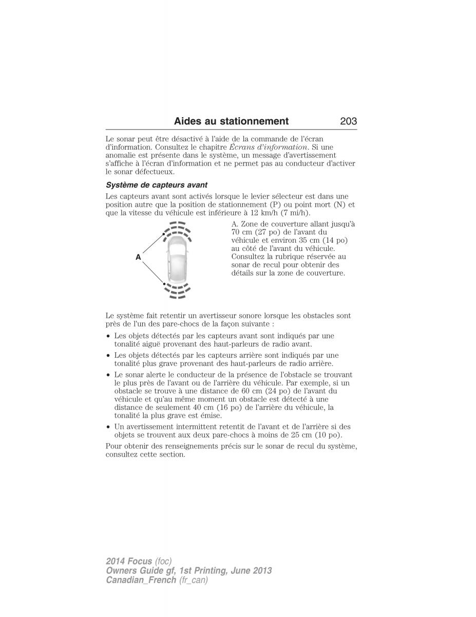 Ford Focus III 3 manuel du proprietaire / page 204