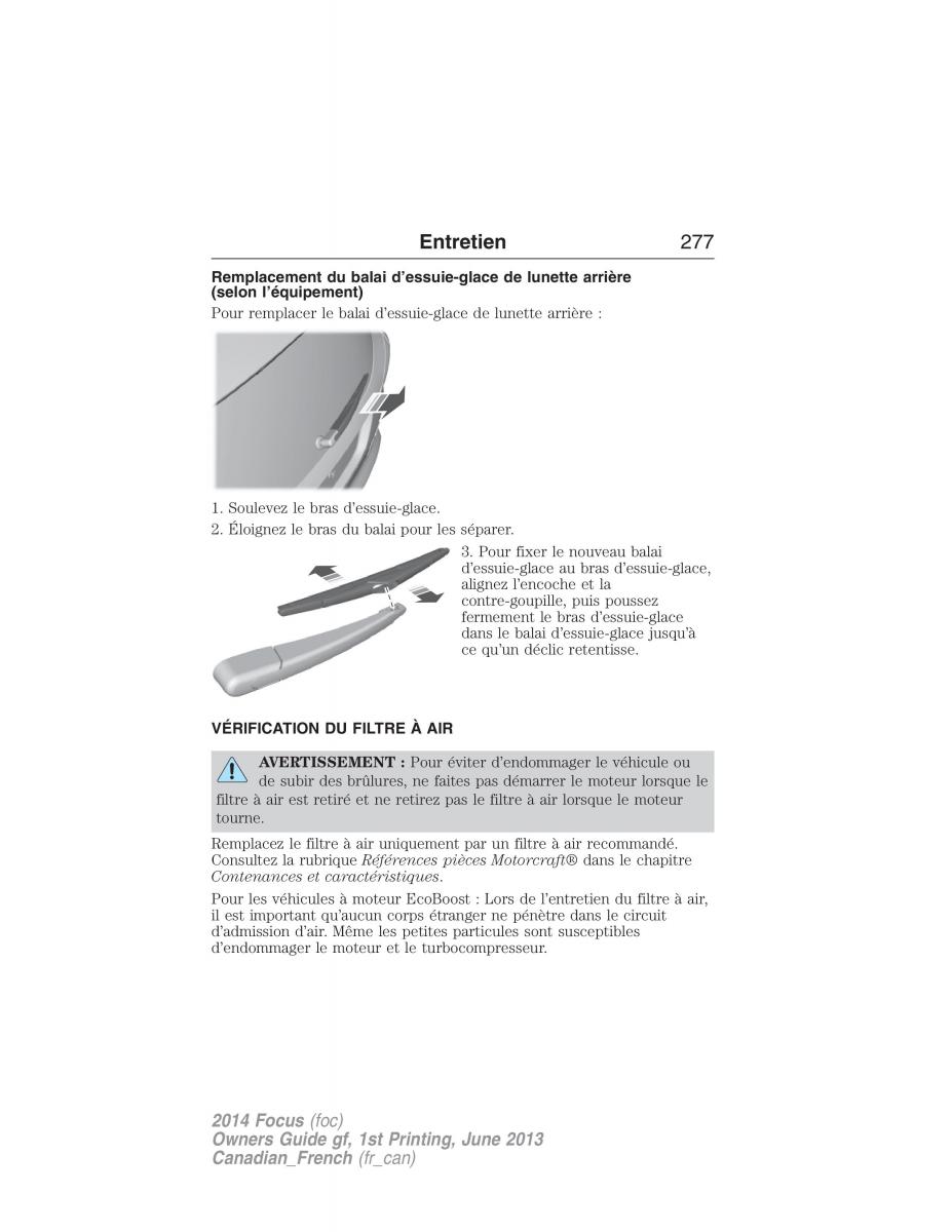 Ford Focus III 3 manuel du proprietaire / page 278