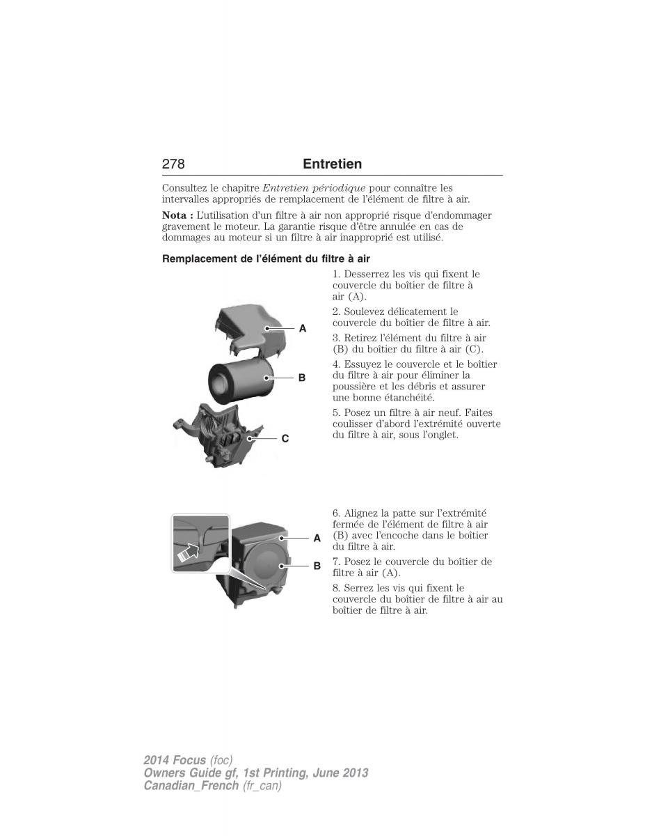 Ford Focus III 3 manuel du proprietaire / page 279