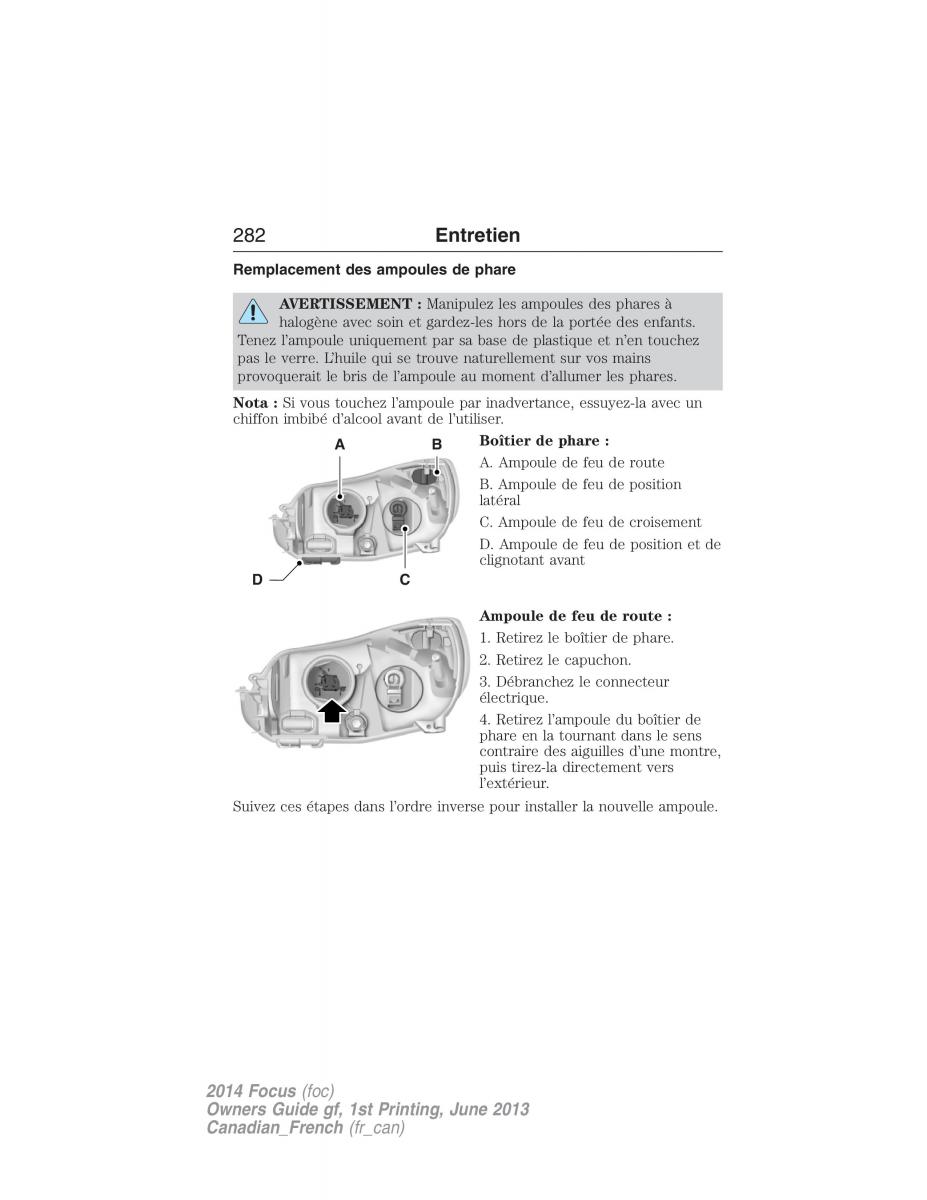 Ford Focus III 3 manuel du proprietaire / page 283