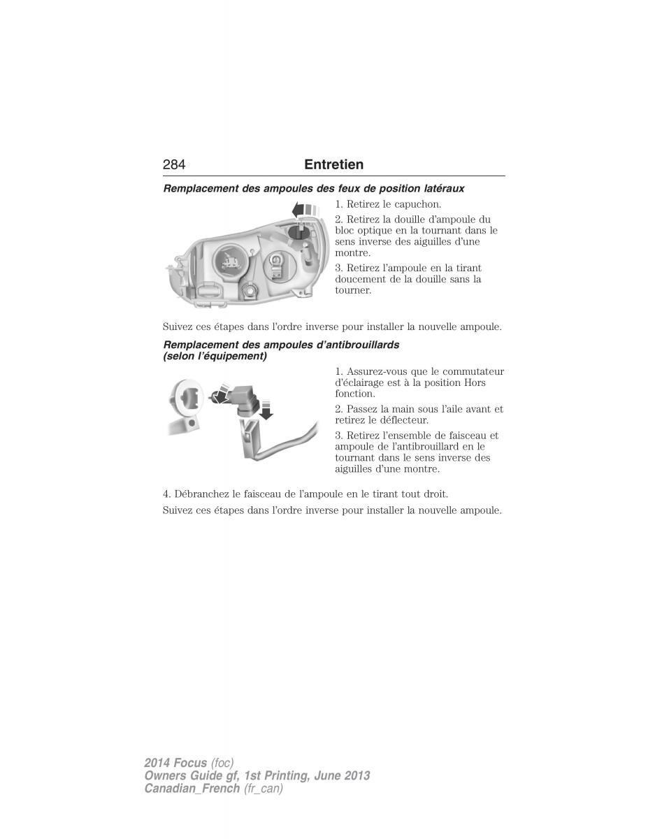 Ford Focus III 3 manuel du proprietaire / page 285