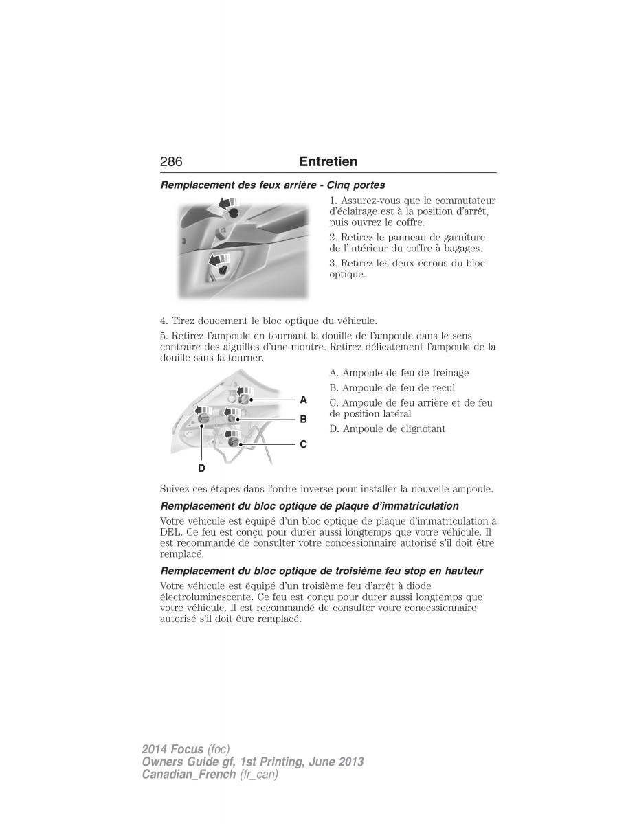 Ford Focus III 3 manuel du proprietaire / page 287