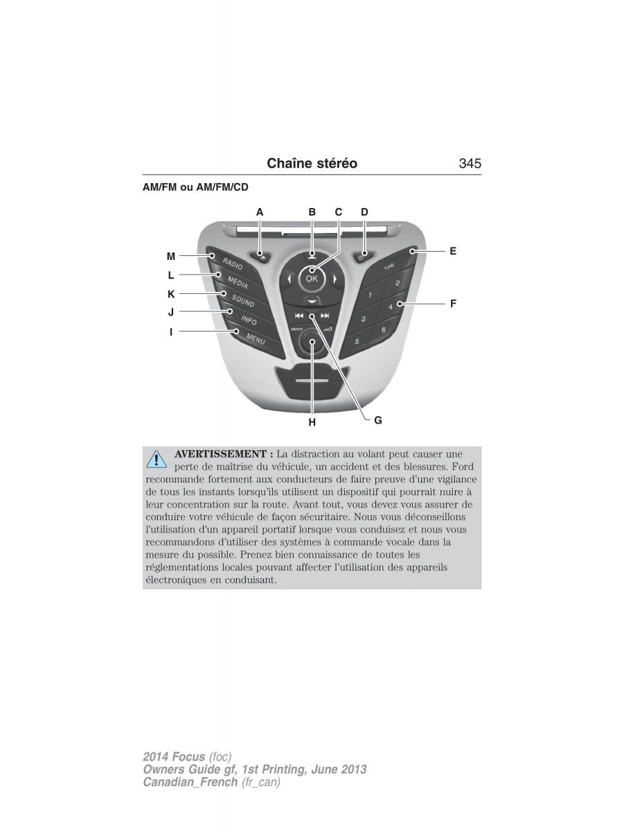 Ford Focus III 3 manuel du proprietaire / page 346