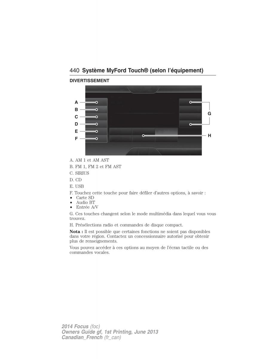 Ford Focus III 3 manuel du proprietaire / page 441