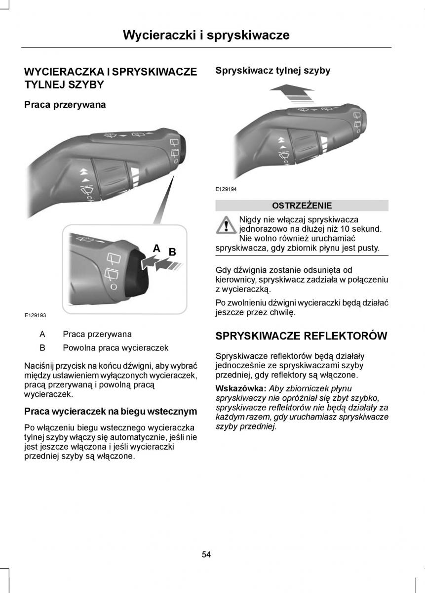 Ford Focus III 3 instrukcja obslugi / page 56