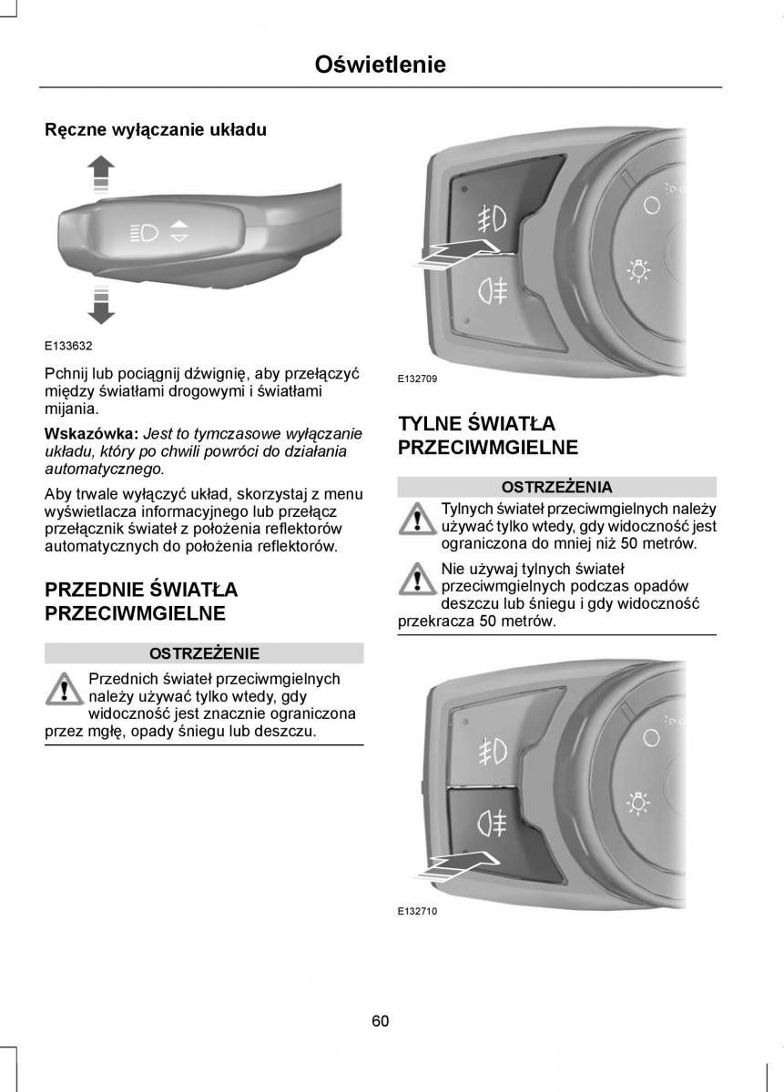 Ford Focus III 3 instrukcja obslugi / page 62