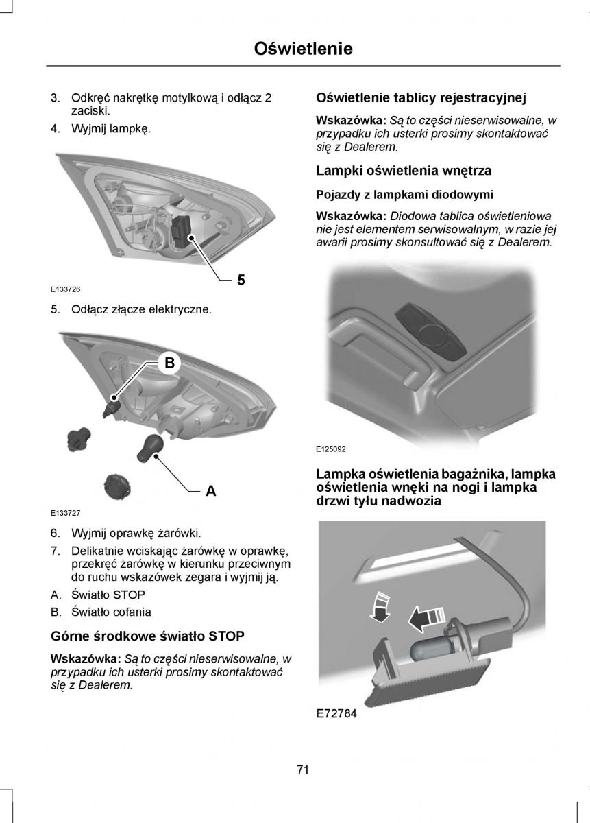 Ford Focus III 3 instrukcja obslugi / page 73