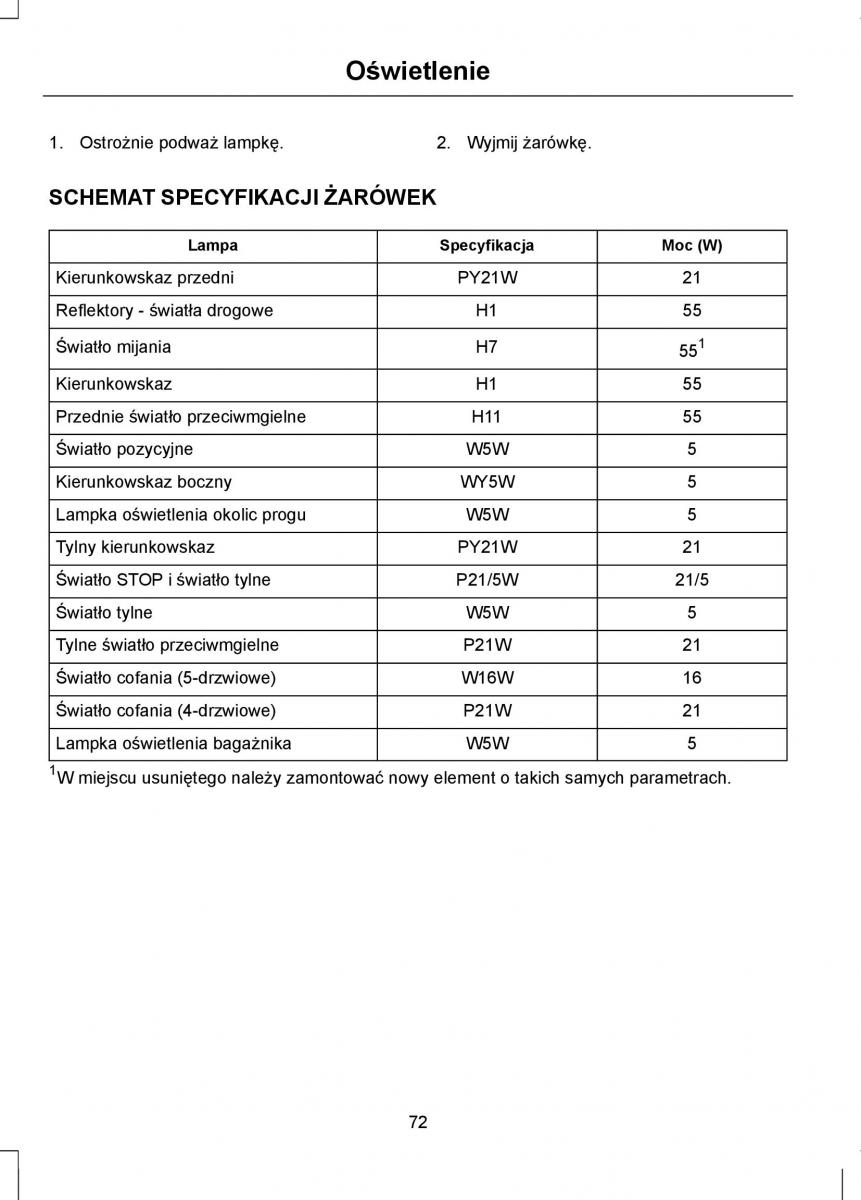 Ford Focus III 3 instrukcja obslugi / page 74