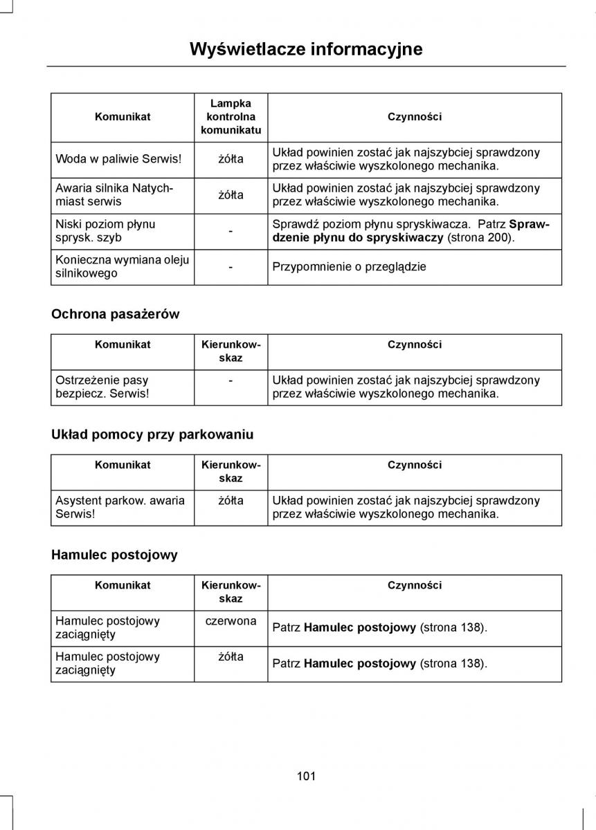 Ford Focus III 3 instrukcja obslugi / page 103