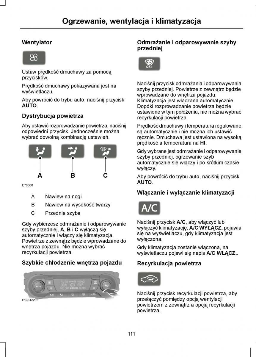 Ford Focus III 3 instrukcja obslugi / page 113