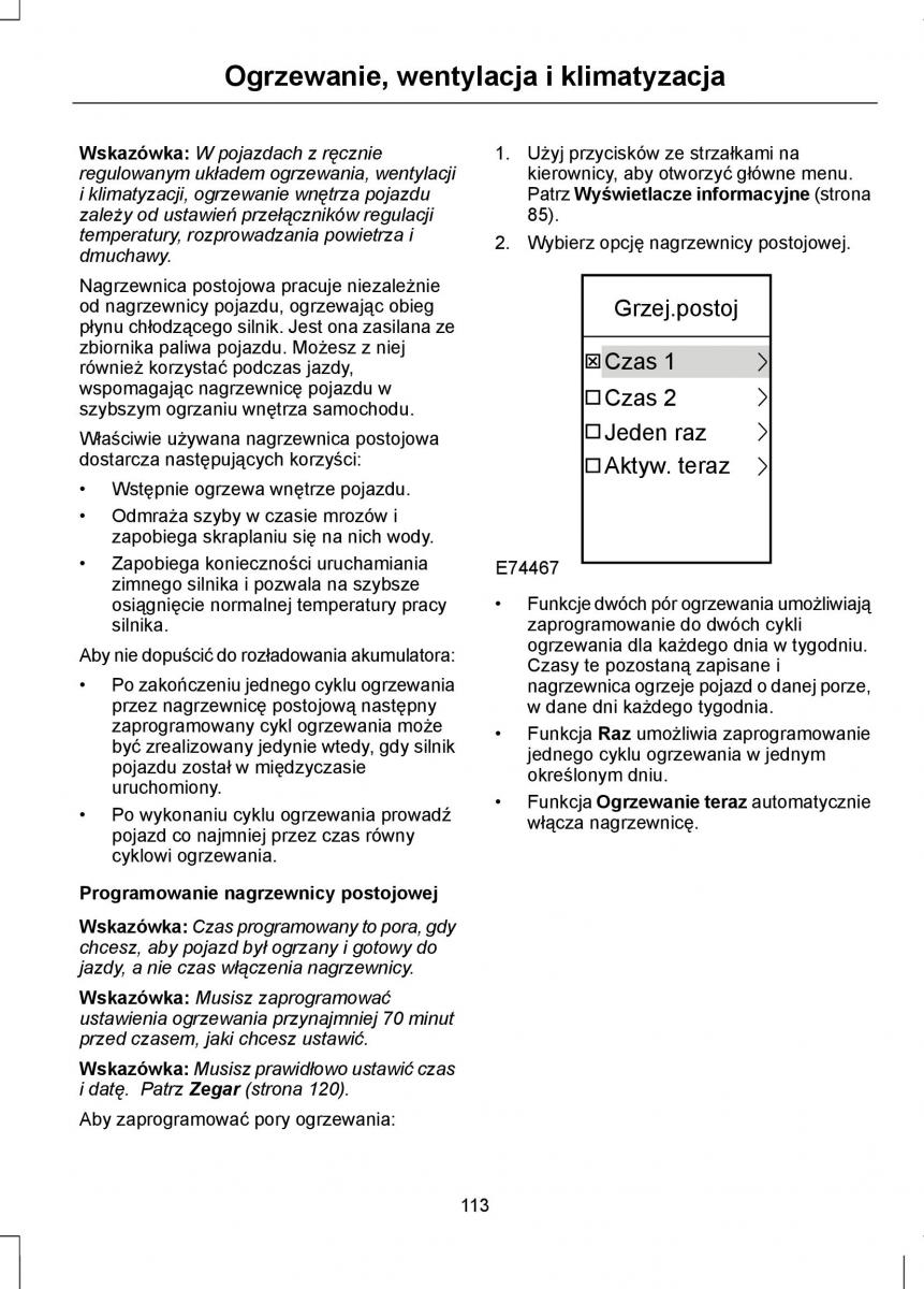 Ford Focus III 3 instrukcja obslugi / page 115