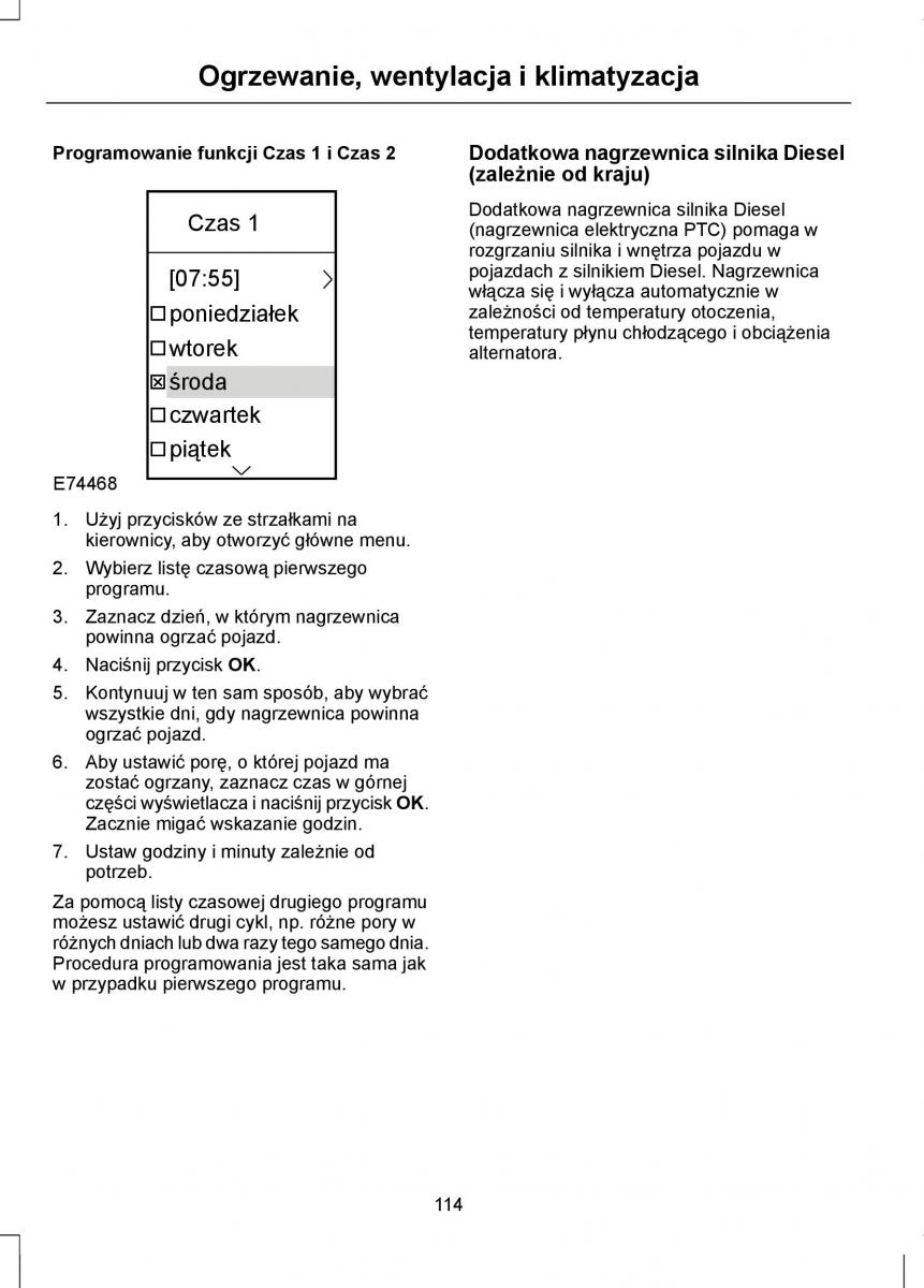 Ford Focus III 3 instrukcja obslugi / page 116