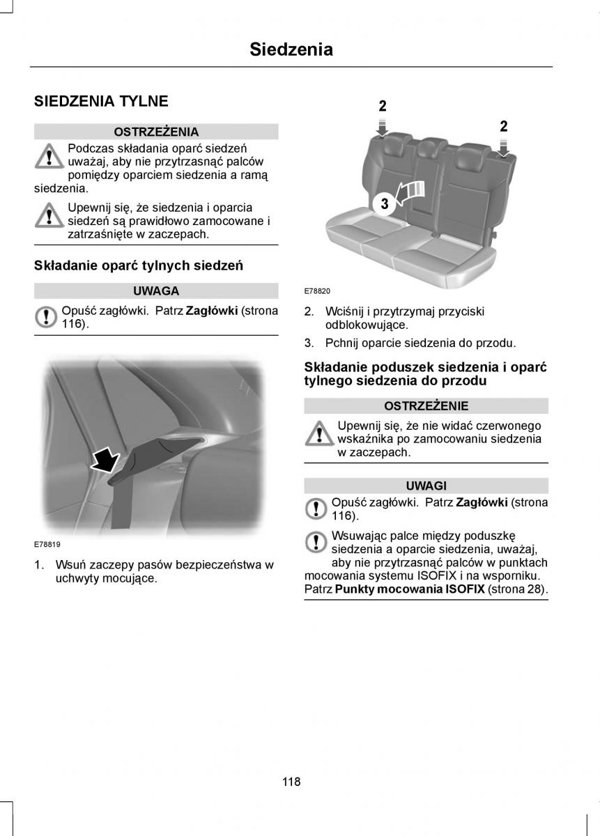 Ford Focus III 3 instrukcja obslugi / page 120