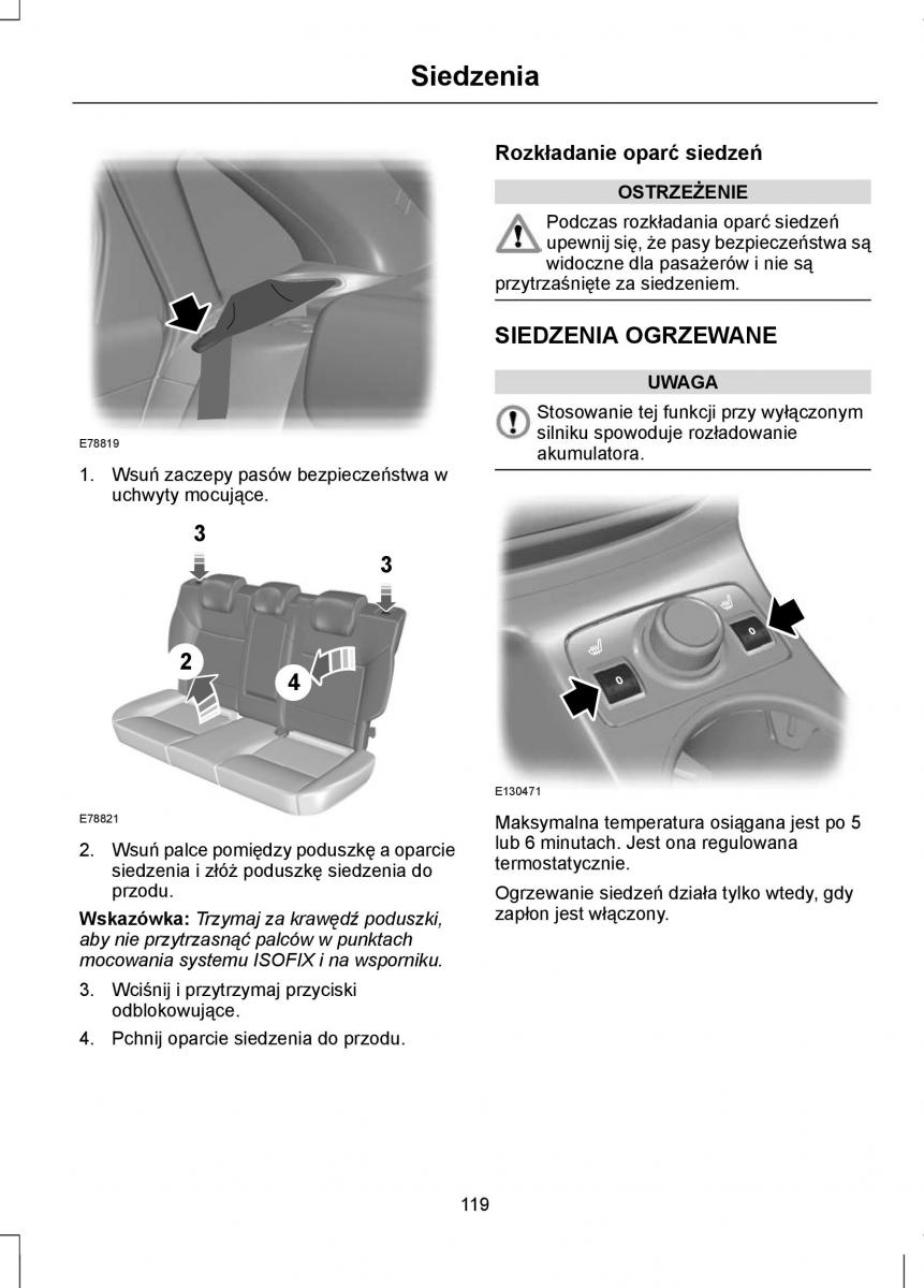 Ford Focus III 3 instrukcja obslugi / page 121