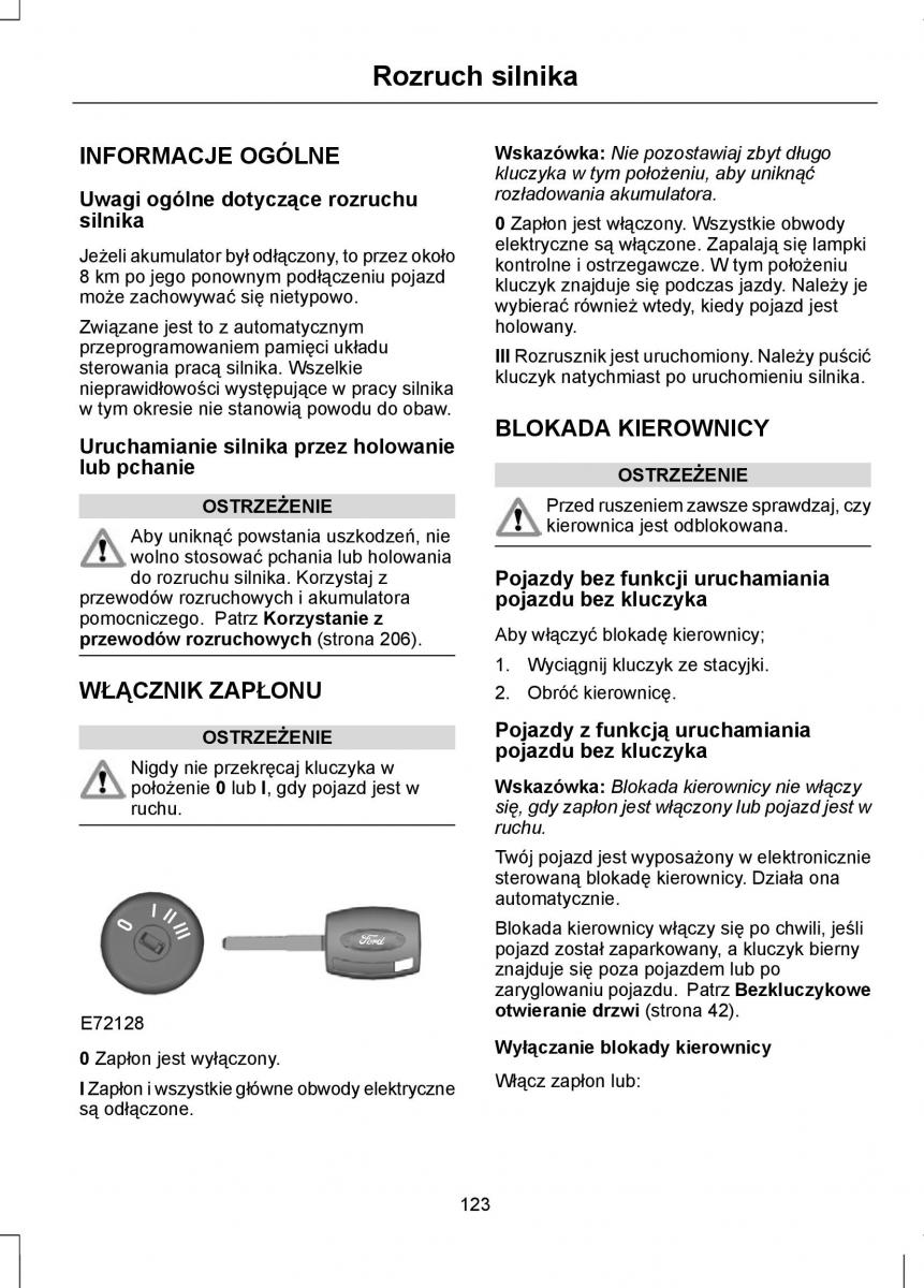 Ford Focus III 3 instrukcja obslugi / page 125