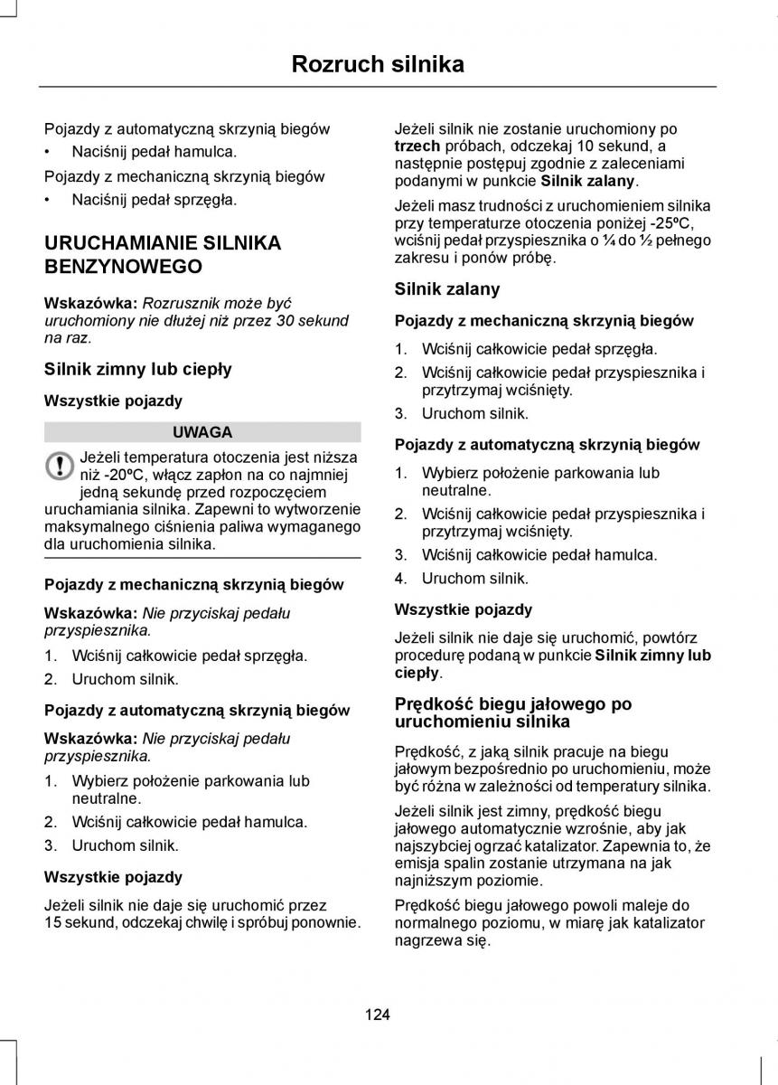 Ford Focus III 3 instrukcja obslugi / page 126