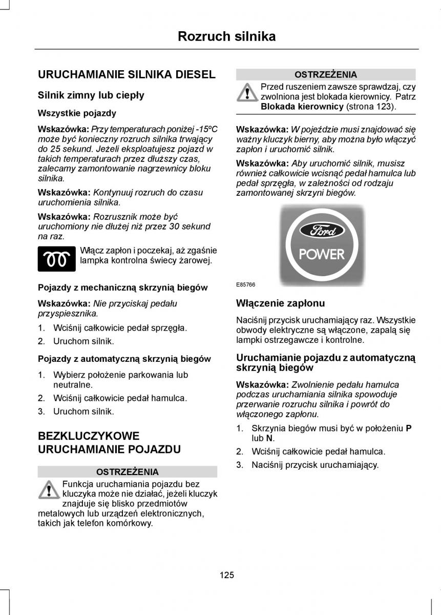 Ford Focus III 3 instrukcja obslugi / page 127